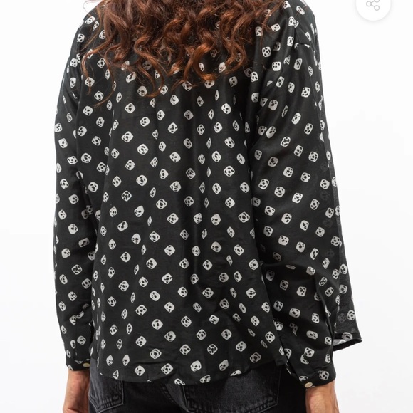 Alix of Bohemia Kiki Liquorice Silk Black Blouse - Picture 3 of 9